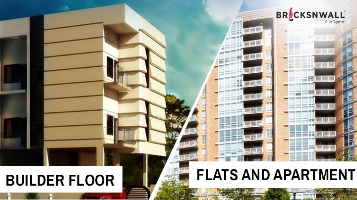 Difference between builder floor, flats and apartment